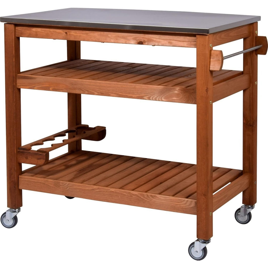Accento naturale carrelli portavivande in legno grigio