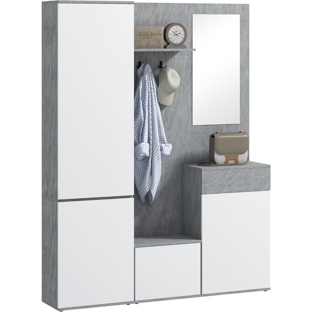 Design versatile set arredo ingresso regolabile bianco