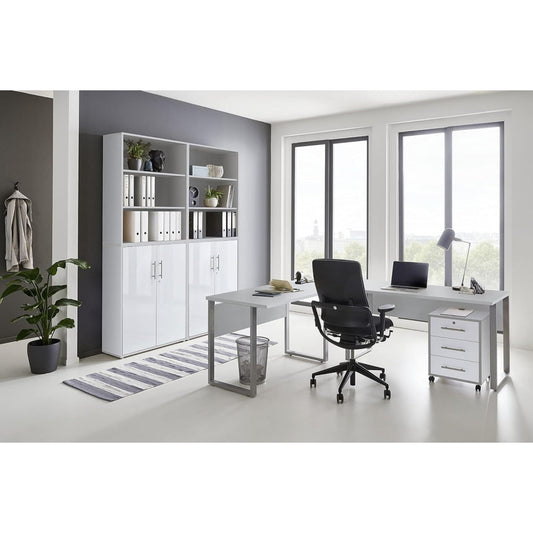 Forma equilibrata set arredo studio in metallo bianco