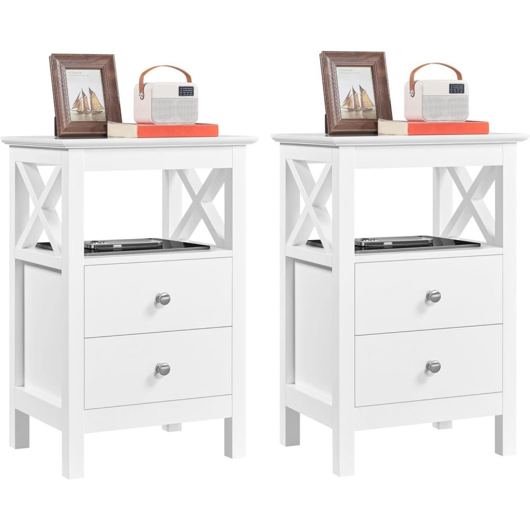 Finitura armoniosa comodini in legno bianco