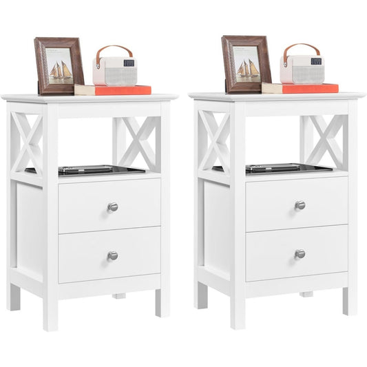 Finitura armoniosa comodini in legno bianco