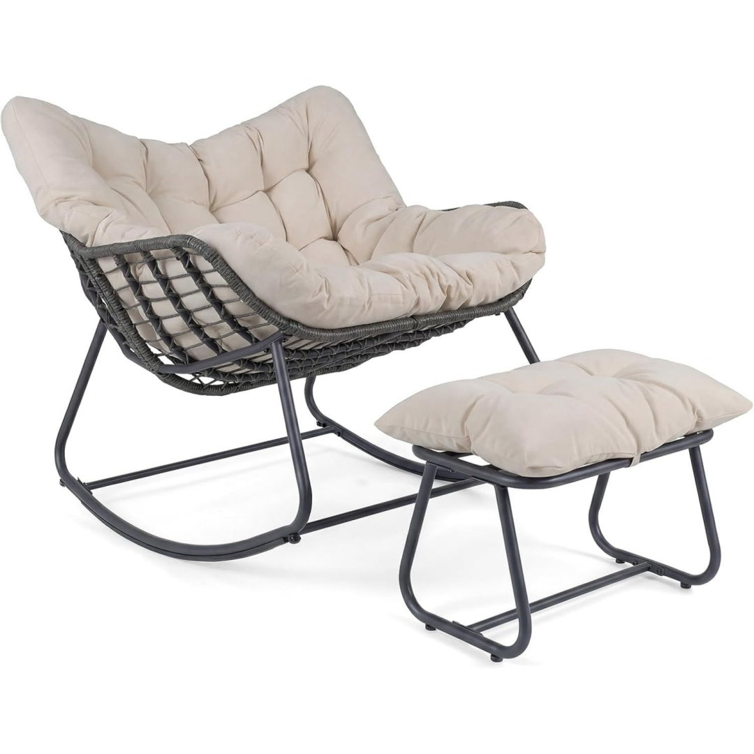 Soluzione funzionale sedie a dondolo in metallo antiscivolo beige