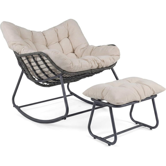 Soluzione funzionale sedie a dondolo in metallo antiscivolo beige